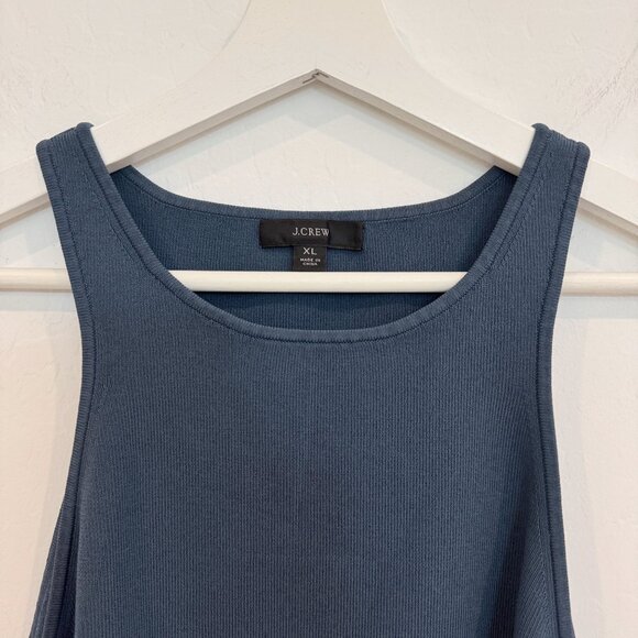 J. Crew Supersculpt Racerback Cropped Sweater Tank Top Shell Base Layer Blue XL - Picture 4 of 9